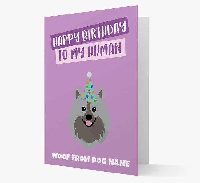 Personalized 'Happy Birthday To My Human' Card with {breedCommonName} Icon